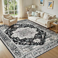 5x7 Area Rugs Living Room: Washable Vintage Rug Large Non-Slip Stain Resistant by JessibouAreaRug
