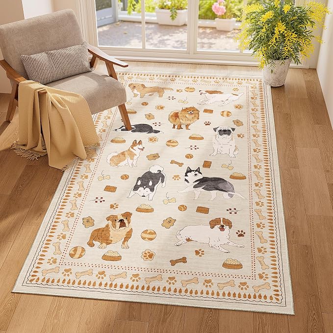 DUKINO 3x5 Area Rug, Lightweight Washable Entryway Rug by DUKINO