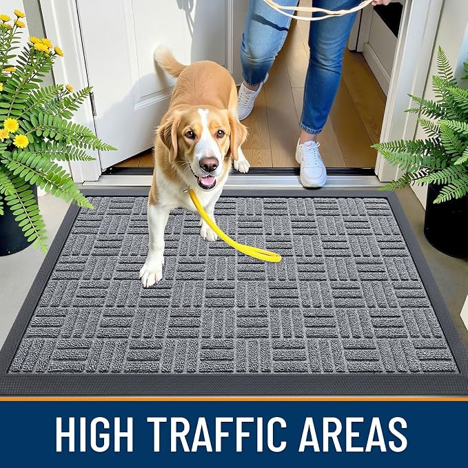OLANLY Front Door Mat Outside Entrance 47x23, Heavy Duty Sturdy Natural Rubber - Image 5