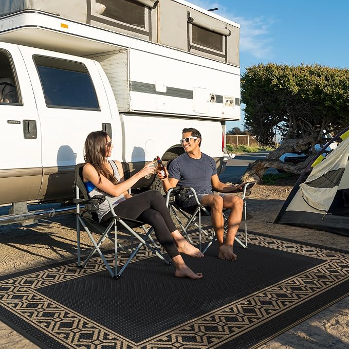 GENIMO Outdoor Rug Waterproof for Patio Decor, Outside Area Mat for Rv - Image 4