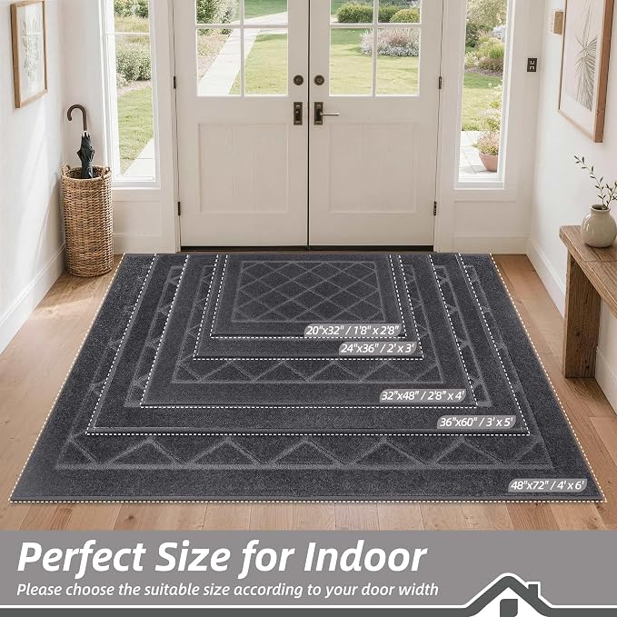 BEQHAUSE Dirt Trapper Door Mat 48" x 72", Doormat Non-Slip Entryway Rugs - Image 2