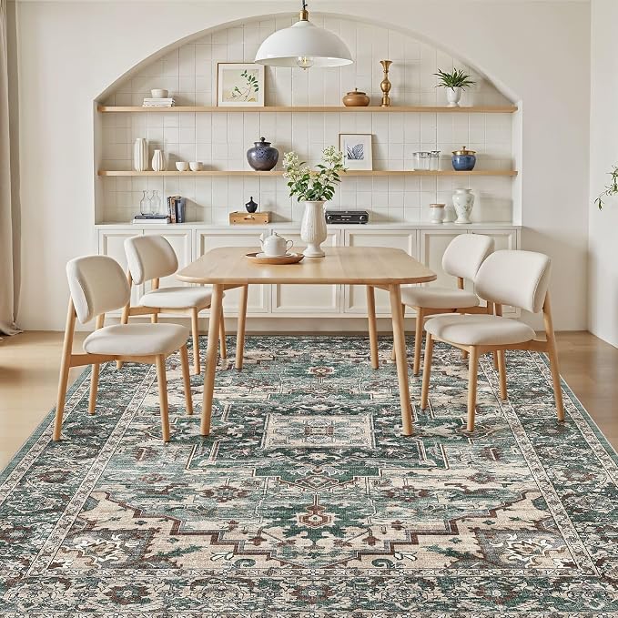 8x10 Area Rugs Living Room: Washable Vintage Rug Large Non-Slip Stain Resistant - Image 6