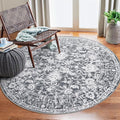 KILOCOCO Area Rug 5ft Round Living Room Rug Washable Printed Vintage Floral by Kilococo