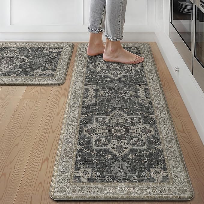 GENIMO Kitchen Mats for Floor 2PCs, Washable Anti Fatigue Mat for Cushioned by GENIMO