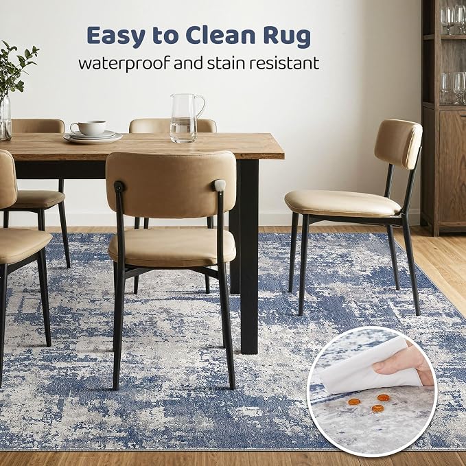 6x8 Area Rug Living Room: Washable Large Abstract Modern Soft Rug Stain - Image 6