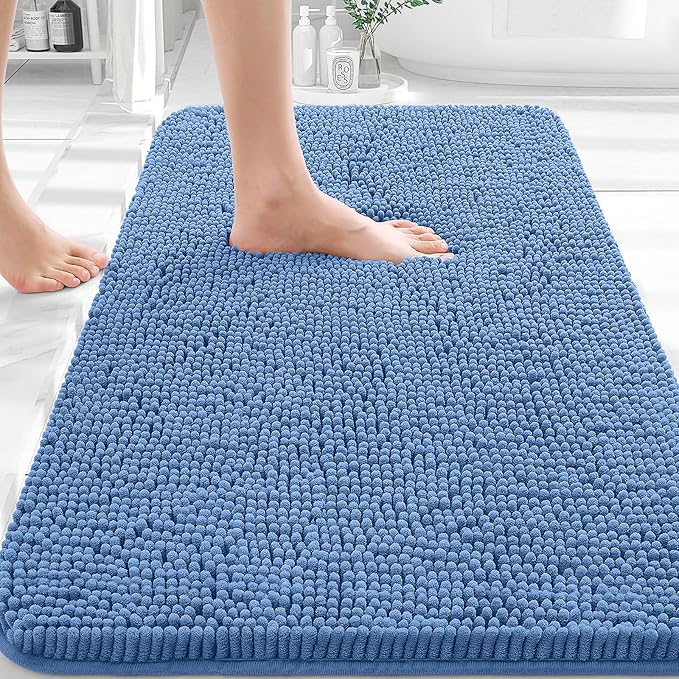 OLANLY Bathroom Rugs 32x20, Extra Soft Absorbent Chenille Bath Rugs, Rubber by OLANLY