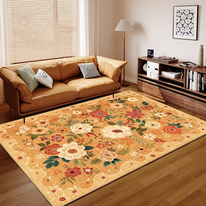 DUKINO 5x7 Area Rug, Floral Rugs - Image 8