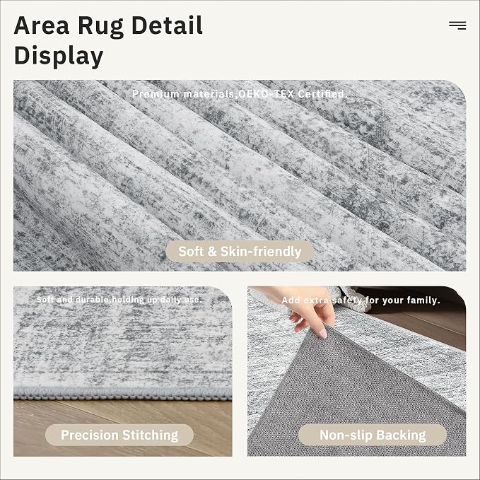 Soalmost Runner Rug 2'6" x 10' Washable Non-Slip Runner Rugs - Image 7