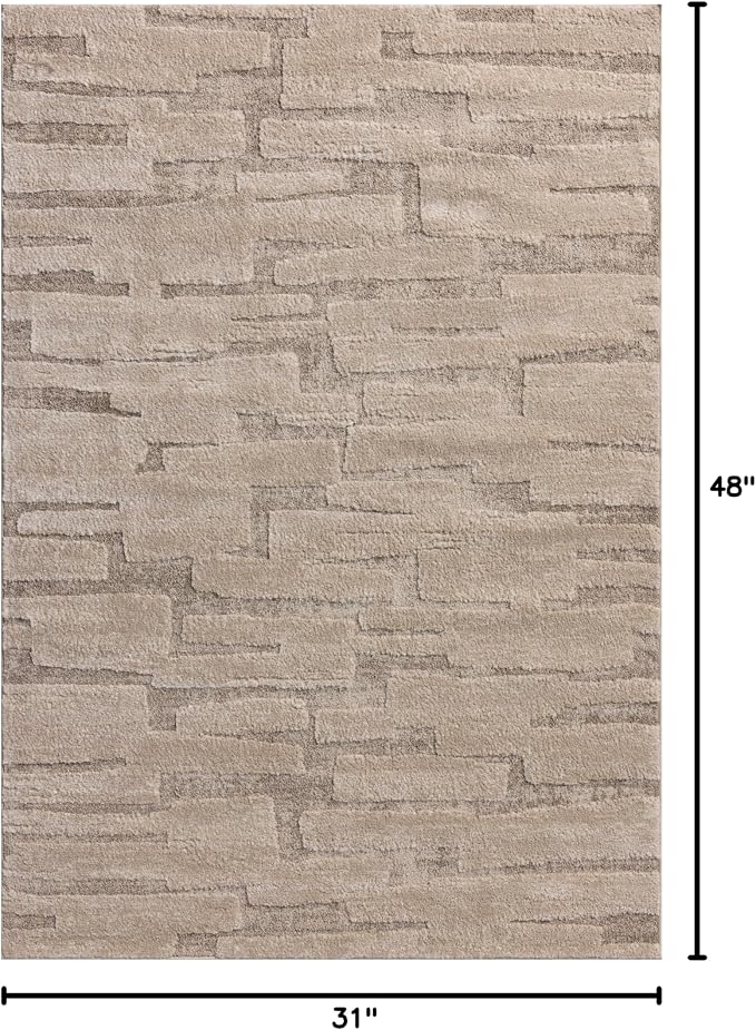 Loloi Amber Lewis Monty Collection MOT-04 Taupe/Beige 2'-7" x 4', .50" Pile - Image 2