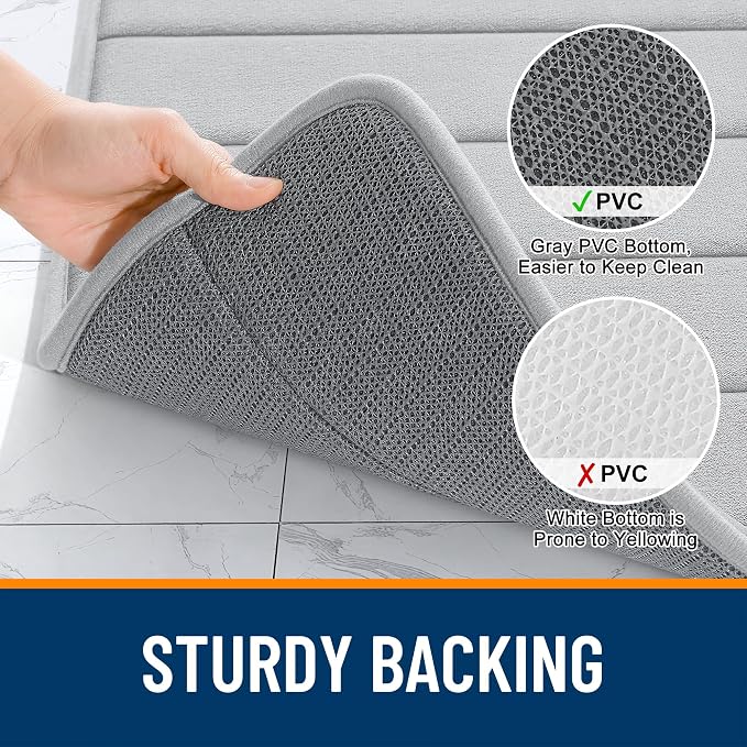 OLANLY Memory Foam Bath Mat 40x24, Super Soft Absorbent Bathroom Rugs, Quick Dry - Image 7