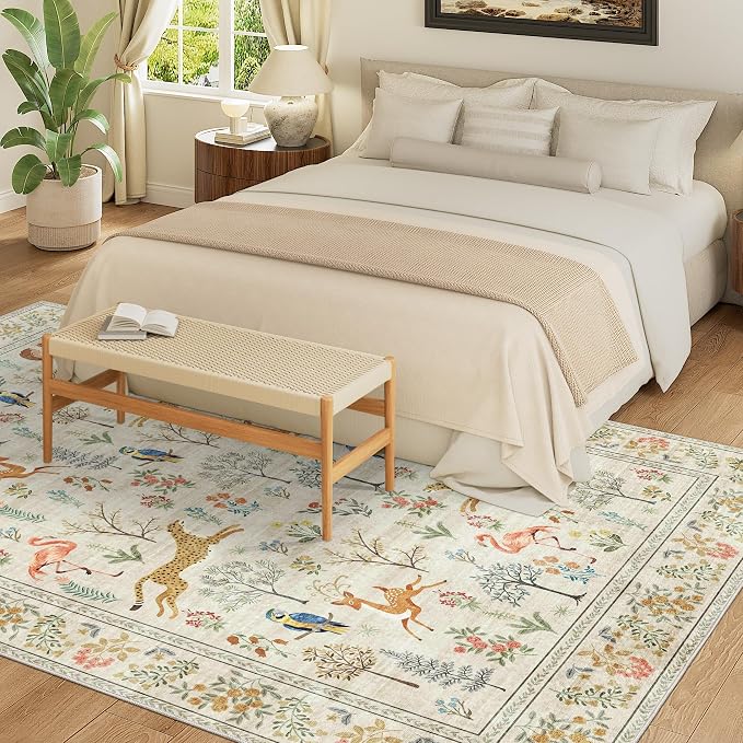 DUKINO 8x10 Rug, Washable Animal Living Room Rug - Image 6