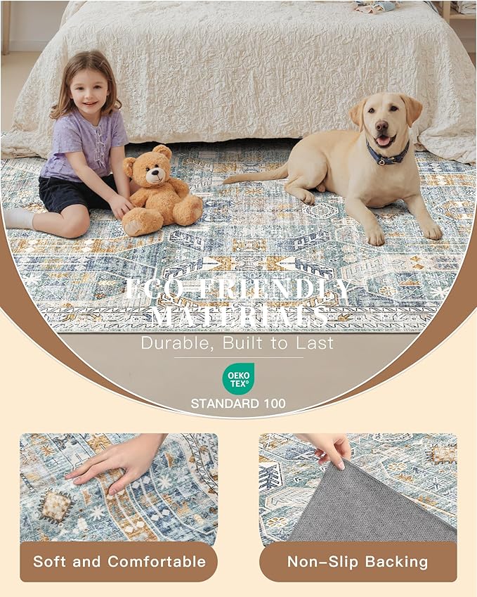 Madane Runner Rugs for Hallway 2x10 Long Washable Non-Slip Hallway Runner Rug - Image 5