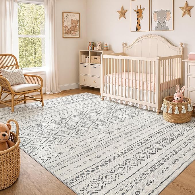 Nakagishi Area Rug Living Room Rugs: 9x12 Large Soft Machine Washable Boho - Image 7