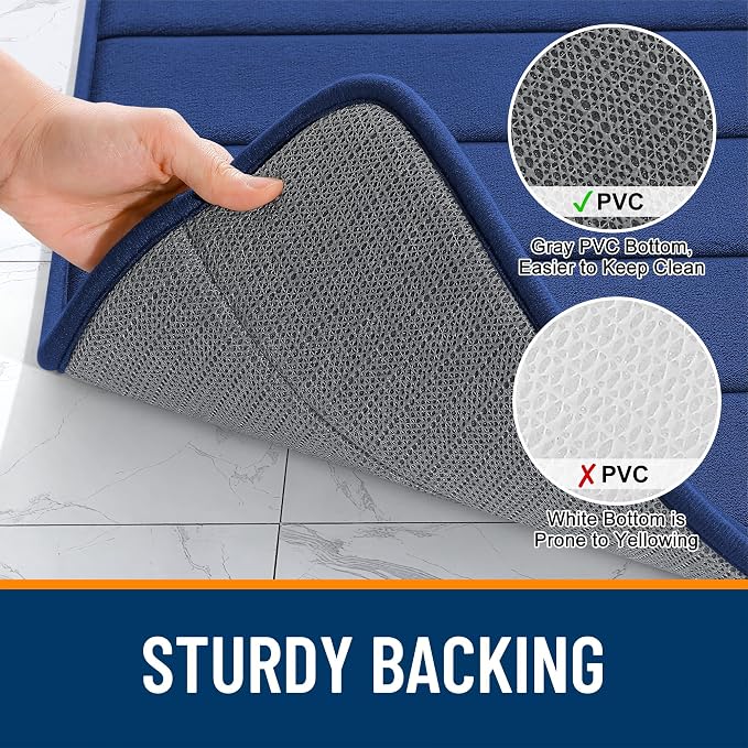 OLANLY Memory Foam Bath Mat 40x24, Super Soft Absorbent Bathroom Rugs, Quick Dry - Image 7