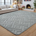 4x6 Grey Washable Area Rug for Bedroom, Modern Geometric Shag Non-Slip Living by VisittheFlagover