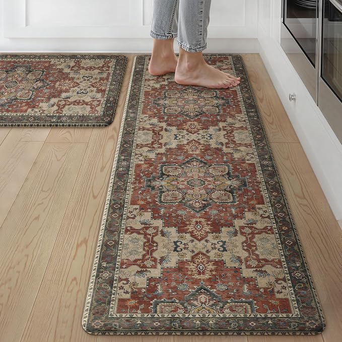 GENIMO Kitchen Mats for Floor 2PCs, Washable Anti Fatigue Mat for Cushioned by GENIMO