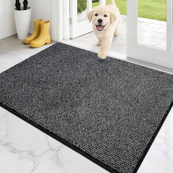 PURRUGS Dirt Trapping Door Mat 32" x 47", Non-Slip Machine Washable Entry Rug by PURRUGS
