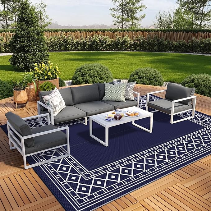 GENIMO Outdoor Rug Waterproof for Patio Decor, Outside Area Mat for Rv by GENIMO
