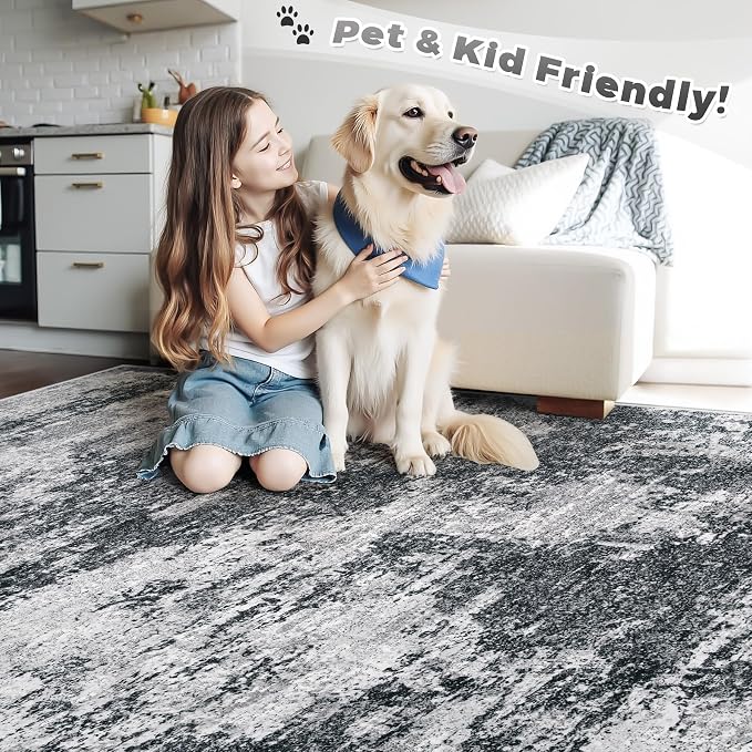 pmtsns Area Rugs 6x9 for Living Room: Washable Rug Modern Abstract Neutral Soft - Image 5