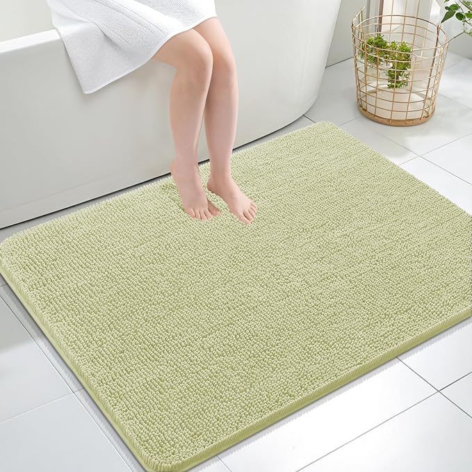 OLANLY Large Bathroom Rugs 40x32, Extra Soft Absorbent Chenille Bath Rugs by OLANLY