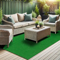 Ottomanson Artificial Grass Rug Lite 6'6" x 9'2", Large Fake Grass Carpet by Ottomanson