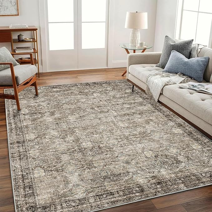 CHAMPLANT Washable Area Rug 10'x14' Boho Design Non-Shedding Easy Care Ideal - Image 2