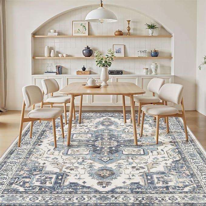 8x10 Washable Area Rugs for Living Room, Large Rug Non Slip Backing Vintage - Image 6