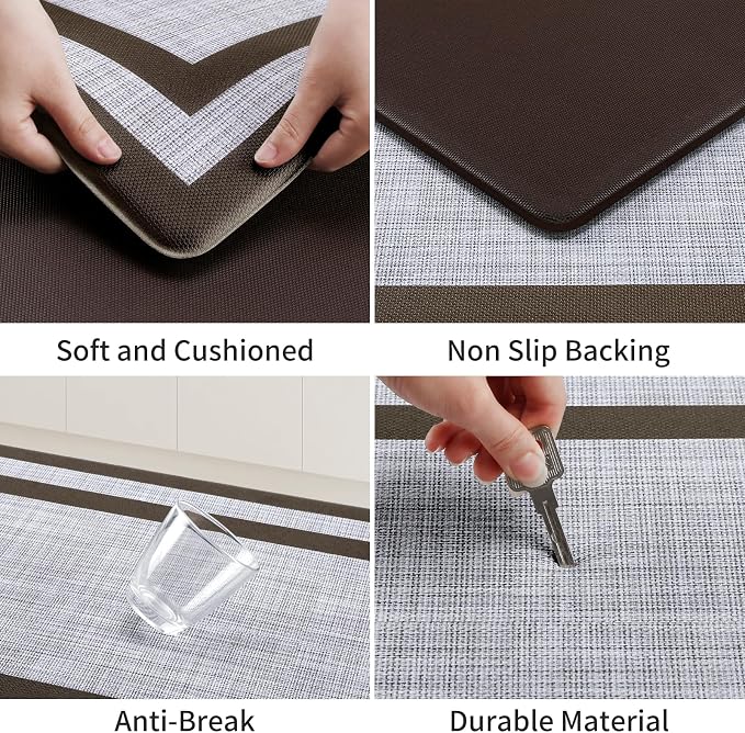 Mattitude Kitchen Mats Set of 2 Cushioned Anti-Fatigue Non-Skid Rug Sets - Image 6