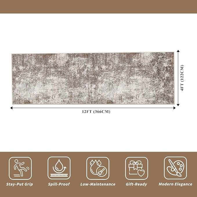 4x12 ft Wide Hallway Rug – Non-Slip Washable Large Long Carpet Runner - Image 2