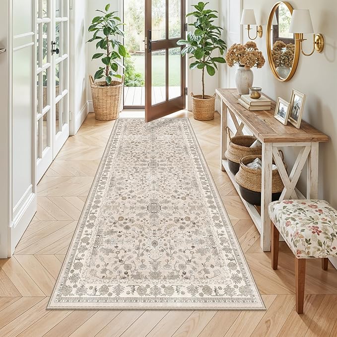 3x7 Washable Non-Slip Kitchen Runner Rug – Soft Low-Pile Stain-Resistant Carpet by BYYVOORugsforYourHome