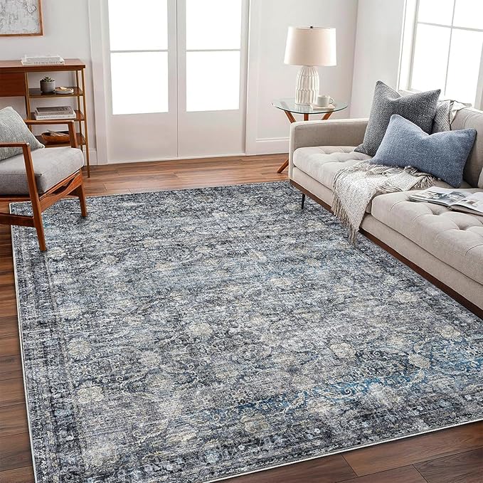CHAMPLANT Area Rug 5'x7' Washable Rug Vintage Traditional Floor Cover Thin by CHAMPLANT