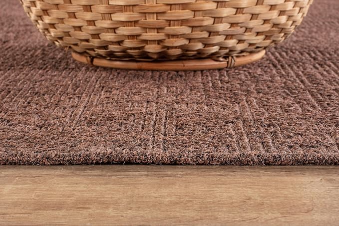 CAMILSON Easy Jute Rug 4x6, Indoor Outdoor Brown Color Fiber Area Rugs - Image 4