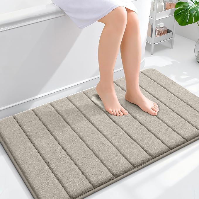 OLANLY Memory Foam Bath Mat 40x24, Super Soft Absorbent Bathroom Rugs, Quick Dry by OLANLY