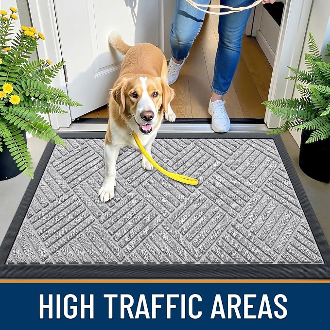 OLANLY Front Door Mat Outside Entrance 47x32, Heavy Duty Sturdy Natural Rubber - Image 5