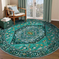 SERISSA Boho Round Area Rug, 6ft Washable Non-Slip Circle Rug, Ultra Soft by SERISSAHomeDecorCollection