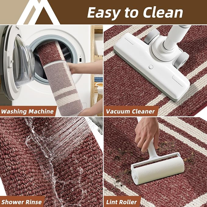 COSY HOMEER Kitchen Rugs Non-Slip 20" x30/20 x48 Inch Thick Polypropylene - Image 7