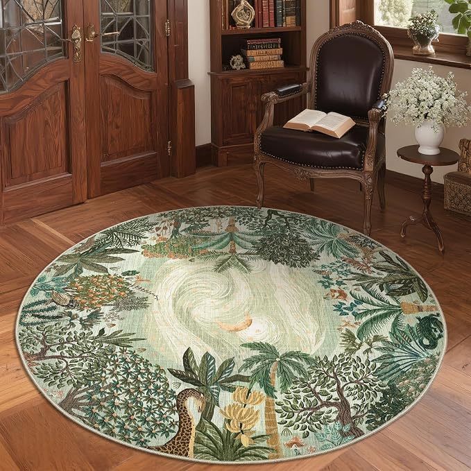 GarveeHome Round Area Rugs 5ft for Bedroom by GarveeHome