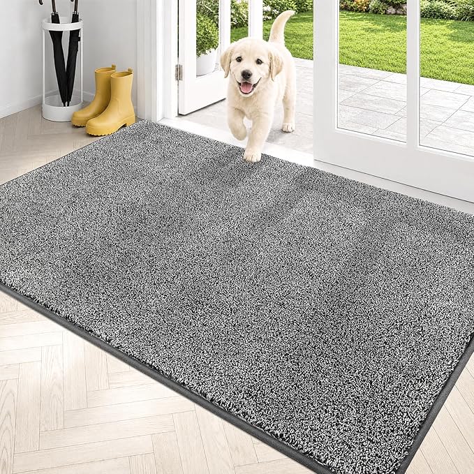 PURRUGS Dirt Trapping Door Mat 34" x 59", Non-Slip Machine Washable Entryway Rug by PURRUGS