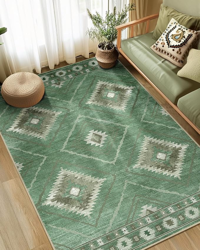 BESTSWEETIE Area Rug 8x10 Rug Machine Washable Non-Slip Low Pile Print Pattern - Image 8