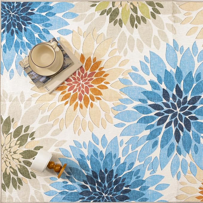 8x10 Indoor Outdoor Area Rug Washable Patio Rug Colorful Non Slip Non Shedding - Image 9