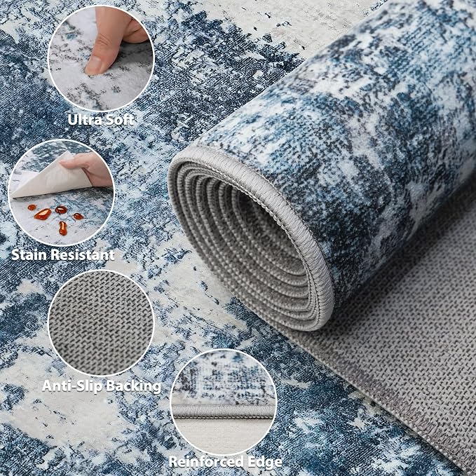 Washable Rug 6x9 Area Rugs: Soft Large Living Room Rug - Image 7