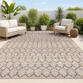 JONATHAN Y Moroccan Geometric Indoor Outdoor Area Rug 8X10 Natural/Black by JONATHANY