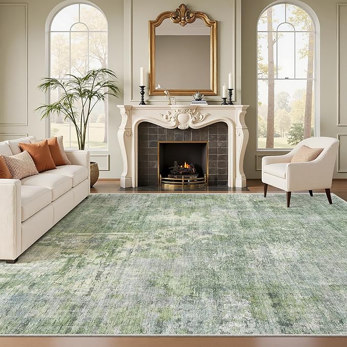 Soalmost 7x10 Area Rug for Living Room Washable Abstract Vintage Soft Thin by Soalmost