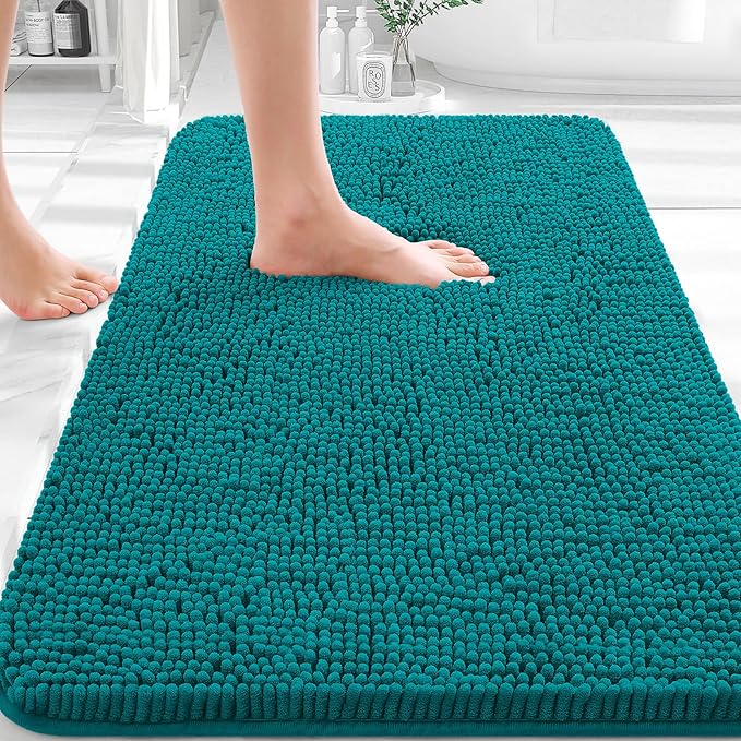 OLANLY Bathroom Rugs 36x24, Extra Soft Absorbent Chenille Bath Rugs, Rubber by OLANLY