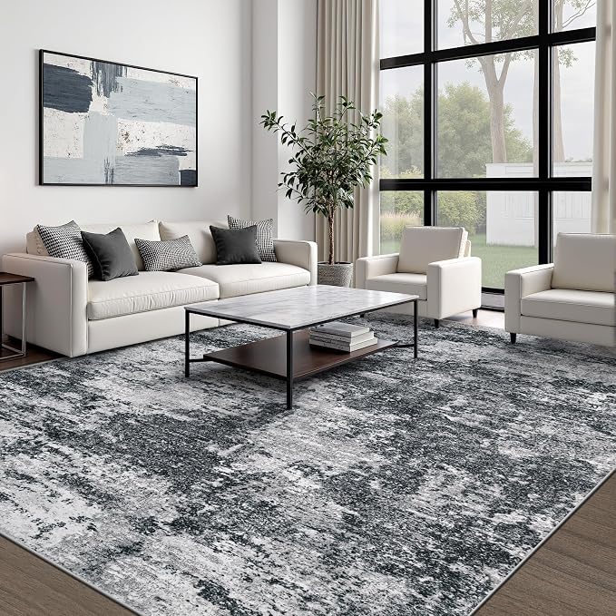 pmtsns Area Rugs 9x12 for Living Room: Washable Rug Modern Abstract Neutral - Image 6