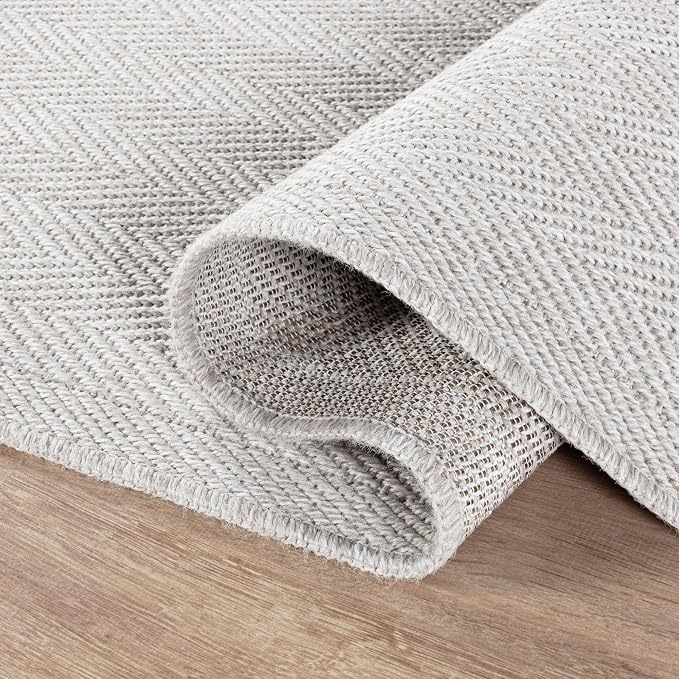 CAMILSON Easy Jute Rug 8x10, Indoor Outdoor Off-White Color Fiber Area Rugs - Image 3