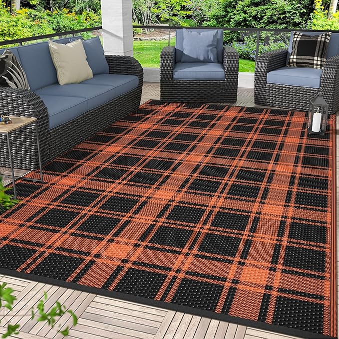 GENIMO Waterproof Outdoor Rug for Patio Clearance, Lightweight RV Camping Mat by GENIMO