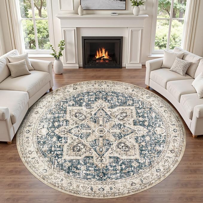 Tortania 8' Round Area Rug Living Room Rugs - Image 6