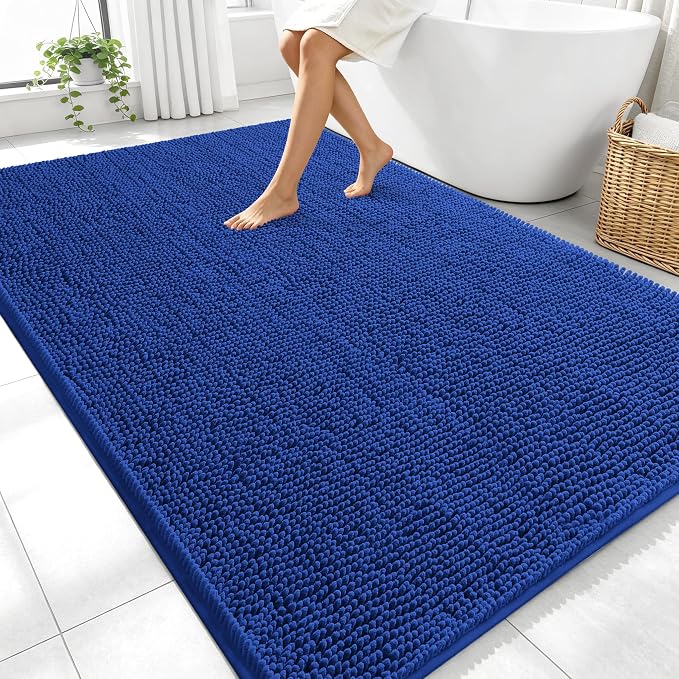 OLANLY Large Bathroom Rugs 70x46, Extra Soft Absorbent Chenille Bath Rugs by OLANLY