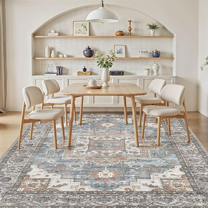 10x14 Area Rugs Living Room: Washable Vintage Rug Large Non-Slip Stain - Image 8